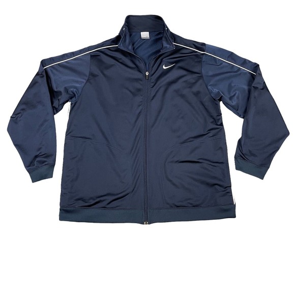 Nike Other - Nike Blue Full Zip Up Active Track Jacket Adult Men's Size XL Embroidered Logo